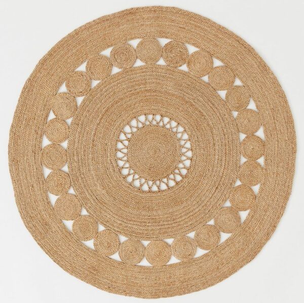Round Golden Jute Carpet